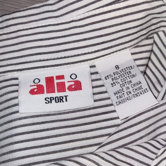 ALIA pinstripe butterfly and ladybug embroidered button down shirt - Picture 8 of 10